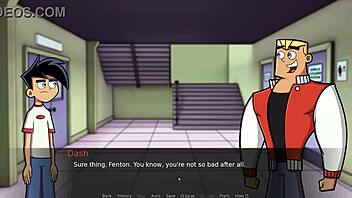 having fun in the shower at amity park