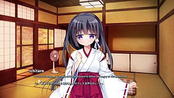 Loca love scene with jinja and senpai yachiyo shizuki.