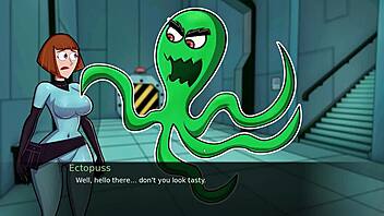 having fun in the shower at amity park