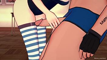 step sister playfully interacts with big dick in swimmer outfit on bed