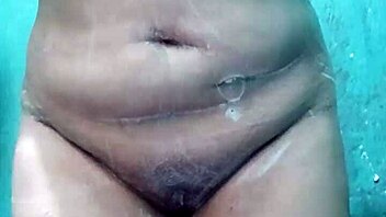 Hot Latina Stepmother Gropes Her Busty Curves in Bath