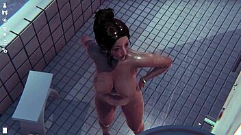 big tits in the shower! what a sight!