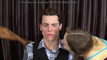 Samantha Hayes and Aiden Valentine in a male snack vore fetish scene