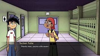 having fun in the shower at amity park