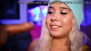 Pretty blonde gives foot massage to her boyfriend