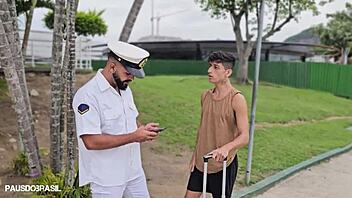 Captain Twink Sucks Big Black Cock