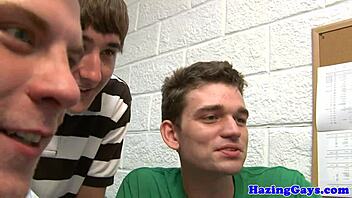 twinks feel intense pleasure during assfucking hazing in dorm