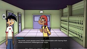 having fun in the shower at amity park