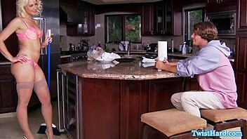 Anikka Albrite Licking Up His Cum Bent Over Cumshot Sucking