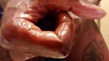 Hallelujah Johnson enjoys solo time with a pocket pussy