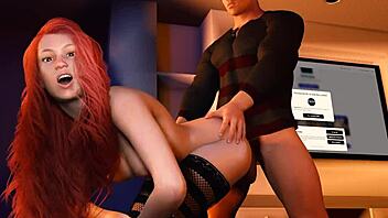 omg, this 3d hentai redhair chick, uh, gets hard anal with my big cock ‘til she squirts everywhere, ya know!