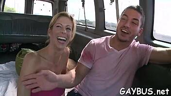 Sexy gay guy gives lusty blowjob in hot contest