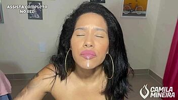 Gorgeous brunette tries panties in ass while playing with wet pussy