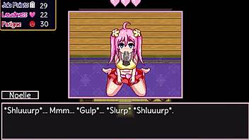 noelle tries her best in this game challenge