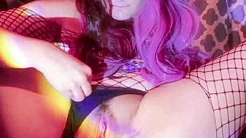 Cute girl masturbates with dildo in pussy and ass