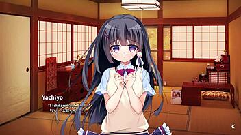 Loca love scene with jinja and senpai yachiyo shizuki.