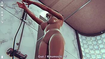 Hentai shower scene with big tits