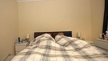 big butt stepmom cuddles stepson in cold night bed