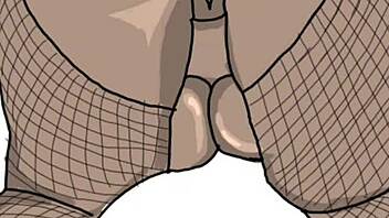 Drawing black big booty in doggy style position