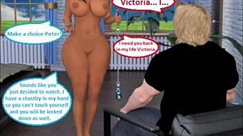 Married woman with big ass cheats with well-endowed man in comic form