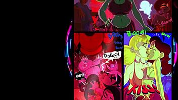 Забавна аниме оргия с комикс герои и еротични вибрации