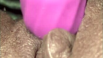 Milaj Testing New Wand Vibrator On Her Ebony Clit