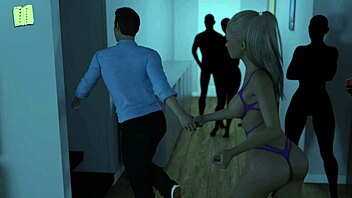 I watch Echoes of Lust S2 Ep69 with big tits blonde in anime.