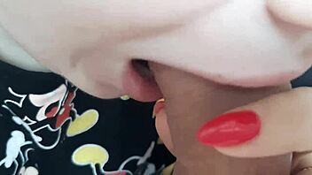 sexy blonde miki mouse gives an epic homemade blowjob