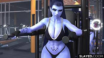 Black guy destroys Widowmaker's pussy mercilessly