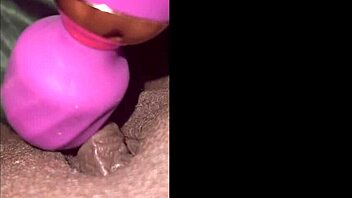 Milaj Testing New Wand Vibrator On Her Ebony Clit