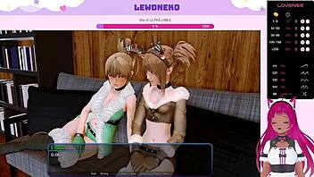 Vtuber Lewdneko gets wild in Harem Hotel Part 29 with cartoon outdoor moans