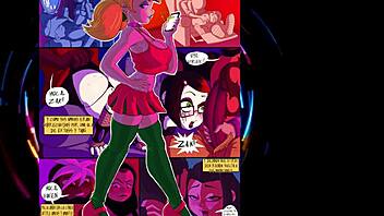 Rolig tecknad fest med comic figurer och anime känsla