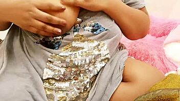 Indian wife shows big tits to brother