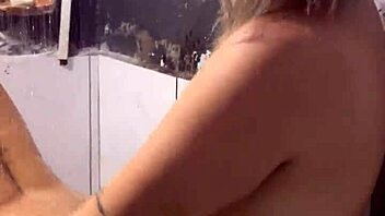 Neighbor comes for shower we masturbate together