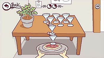 Kinky Futa Waitress Cums on Pizza?