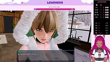 Vtuber Lewdneko gets wild in Harem Hotel Part 29 with cartoon outdoor moans