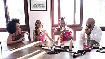 casal black rj at santa caliente event in sheer red lingerie 🔥