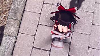 Reim from Touhou engages in intense hentai action