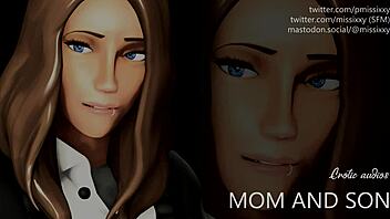 Dirty talking MILF and her son in erotic audio porn