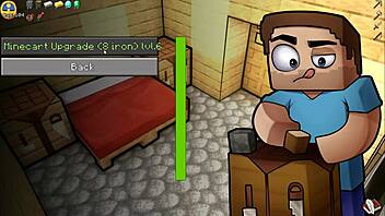 In Hornycraft parody, creeper girl and piglette give deepthroat blowjob.