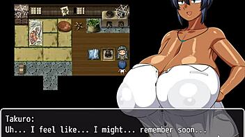 Tanned girl Natsuki loves huge bukkake in game