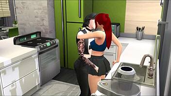 my goth girlfriend turns wild in sims 4 futa adventure