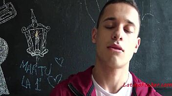 Latino men in public pov sucking big cock for cash