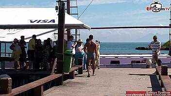 busty black haired girl on boat. anal threesome with all holes filled 😏