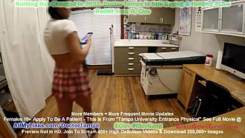 Why does Raya Pham endure this humiliating gyno exam by Doctor Tampa at the university?