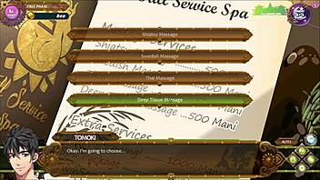 Gay hentai game features Swedish oil massage and spanking