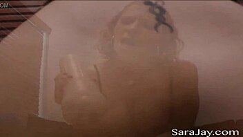 sara jay plays with her fleshlight fucker and monster cock