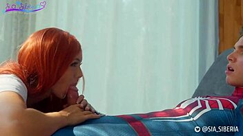 Sia siberia in spider-man costume has sex at home