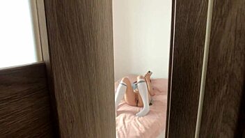 hot roommate gives blowjob to cute european couple.