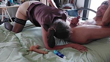 French Slut in Lingerie FUCKED Hard in Every Position with Blowjob and Ass Licking.